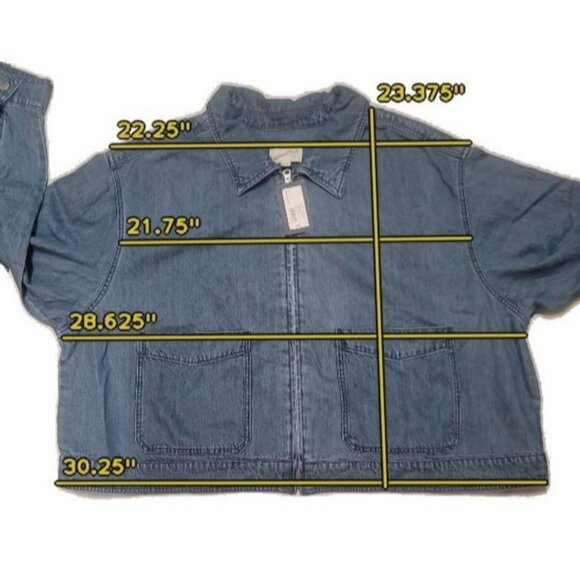 Universal Thread Women's 4X Medium Wash Denim Jacket with Zipper Closure -NEW - Picture 8 of 11
